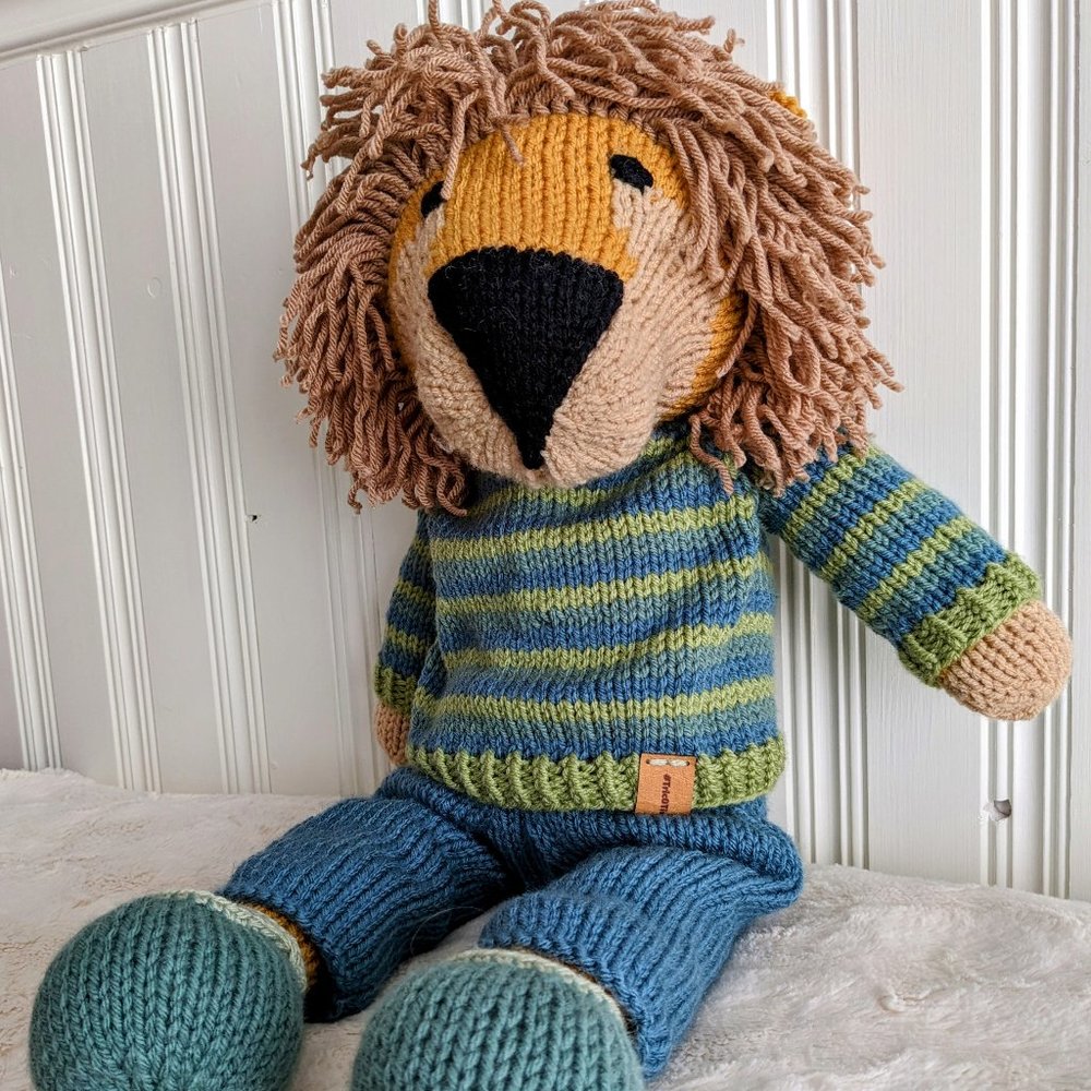 Meet Jack handmade tricot stuffed lion kids birthday gift 26 inches